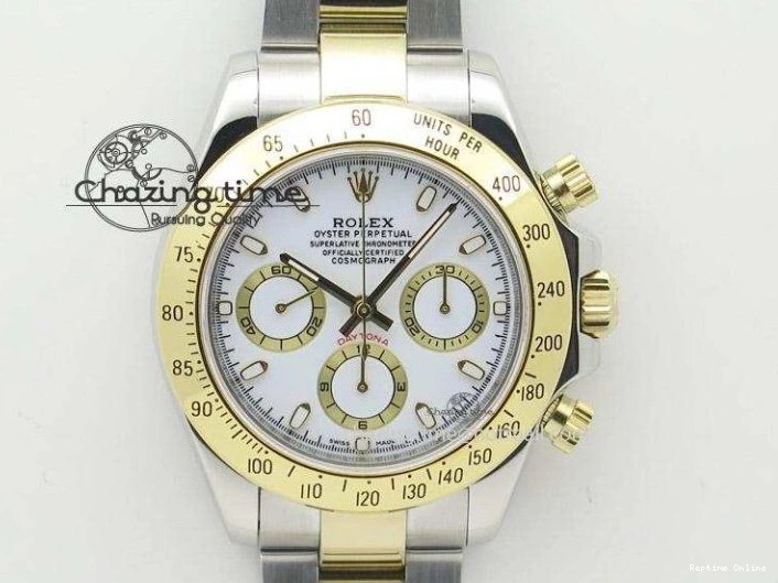 0126 Daytona SS YG Ceramic Bezel JH Best Edition White Dial On SS YG Bracelet A Resilient 3530
